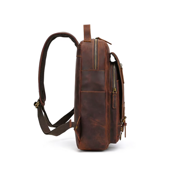 MOCHILA CAFÉ HOMBRE DE CUERO COLLEGE