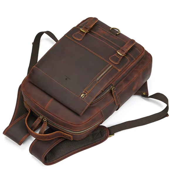 MOCHILA CAFÉ HOMBRE DE CUERO COLLEGE