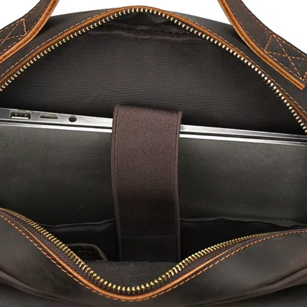 MOCHILA CAFÉ HOMBRE DE CUERO COLLEGE