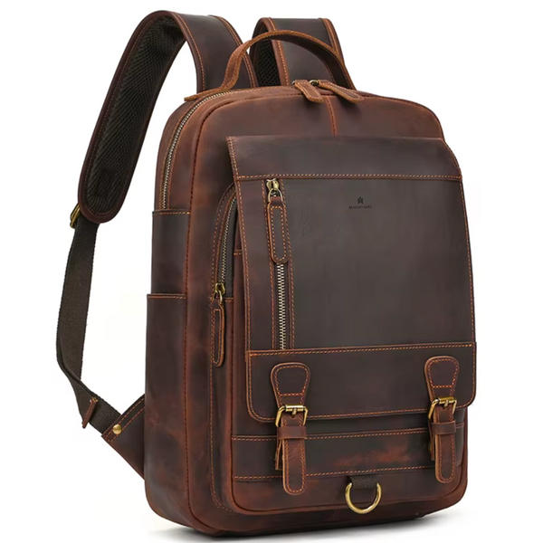 MOCHILA CAFÉ HOMBRE DE CUERO COLLEGE