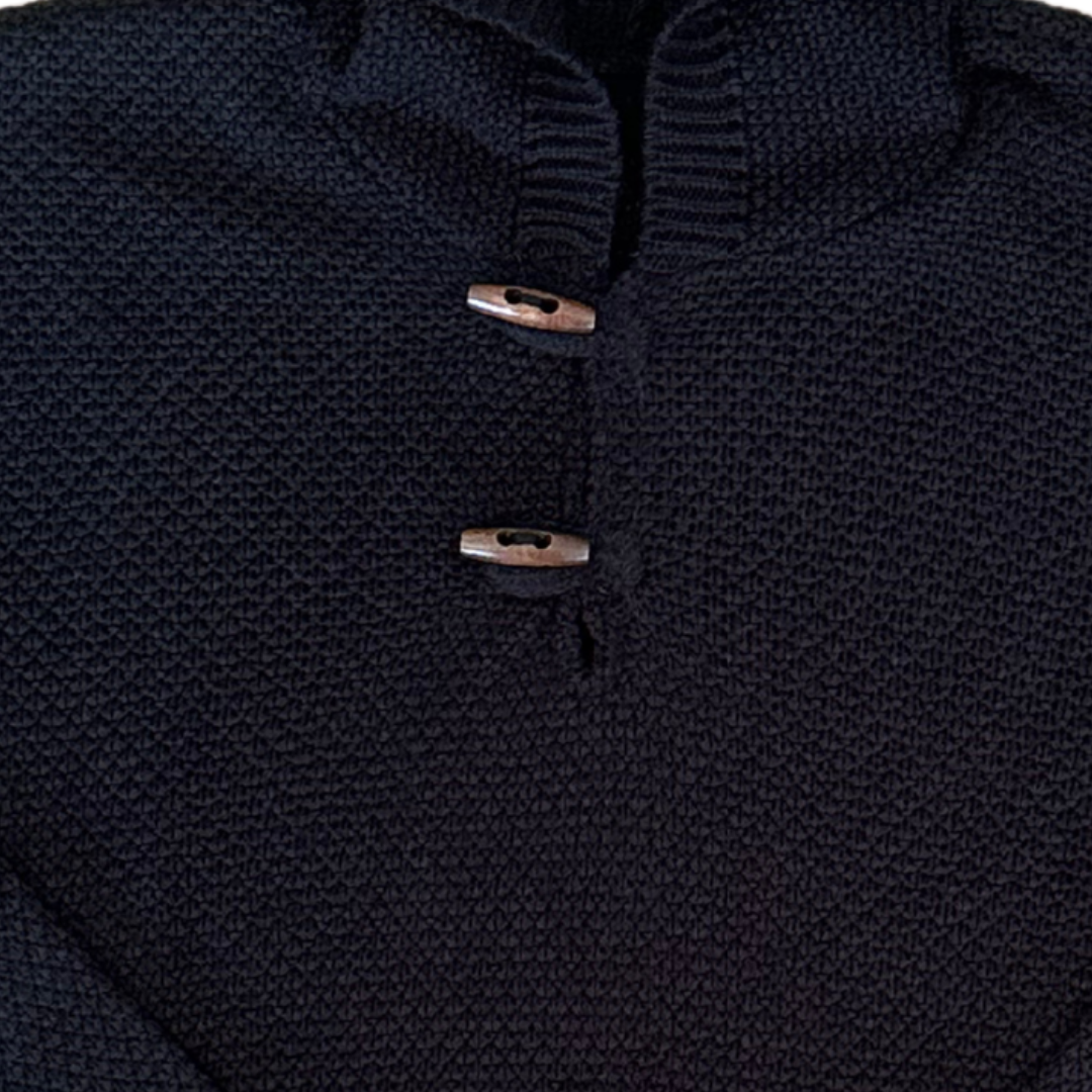 CHALECO NEGRO DE LANA NATURAL SKYE