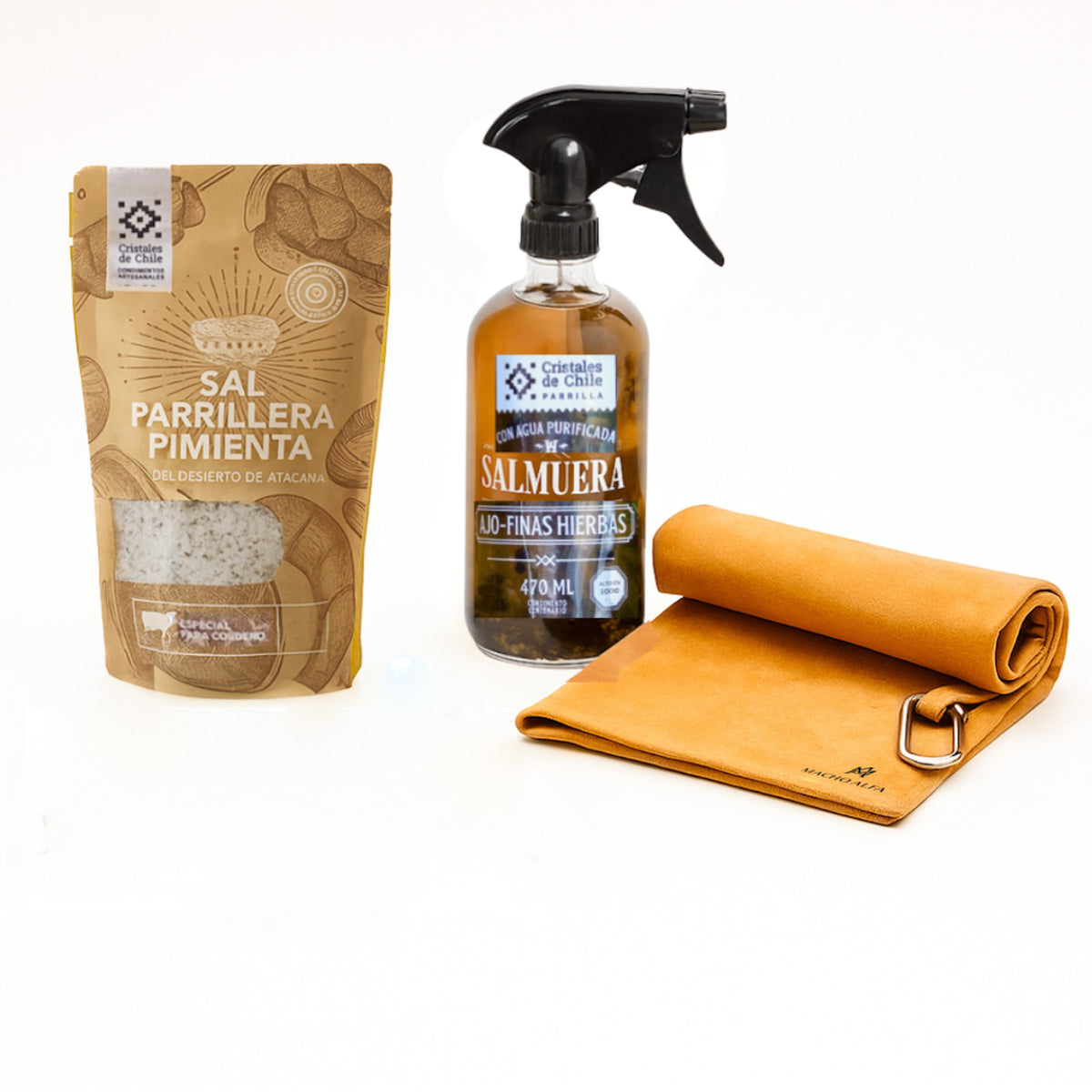 KIT PARRILLERO 3: PAÑO, SALMUERA Y SAL