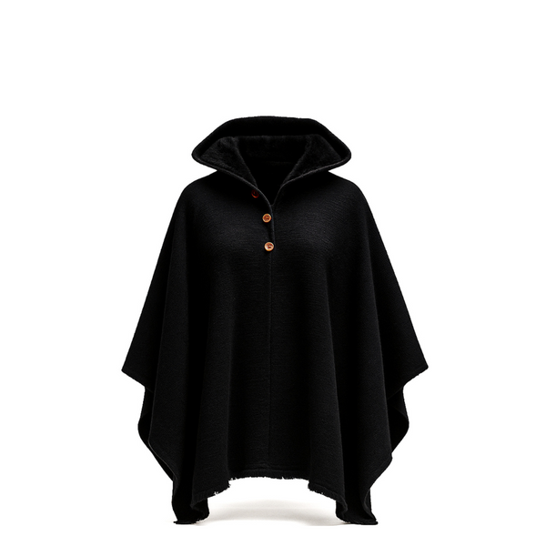 PONCHO DE ALPACA HOMBRE CASTILLA NEGRO