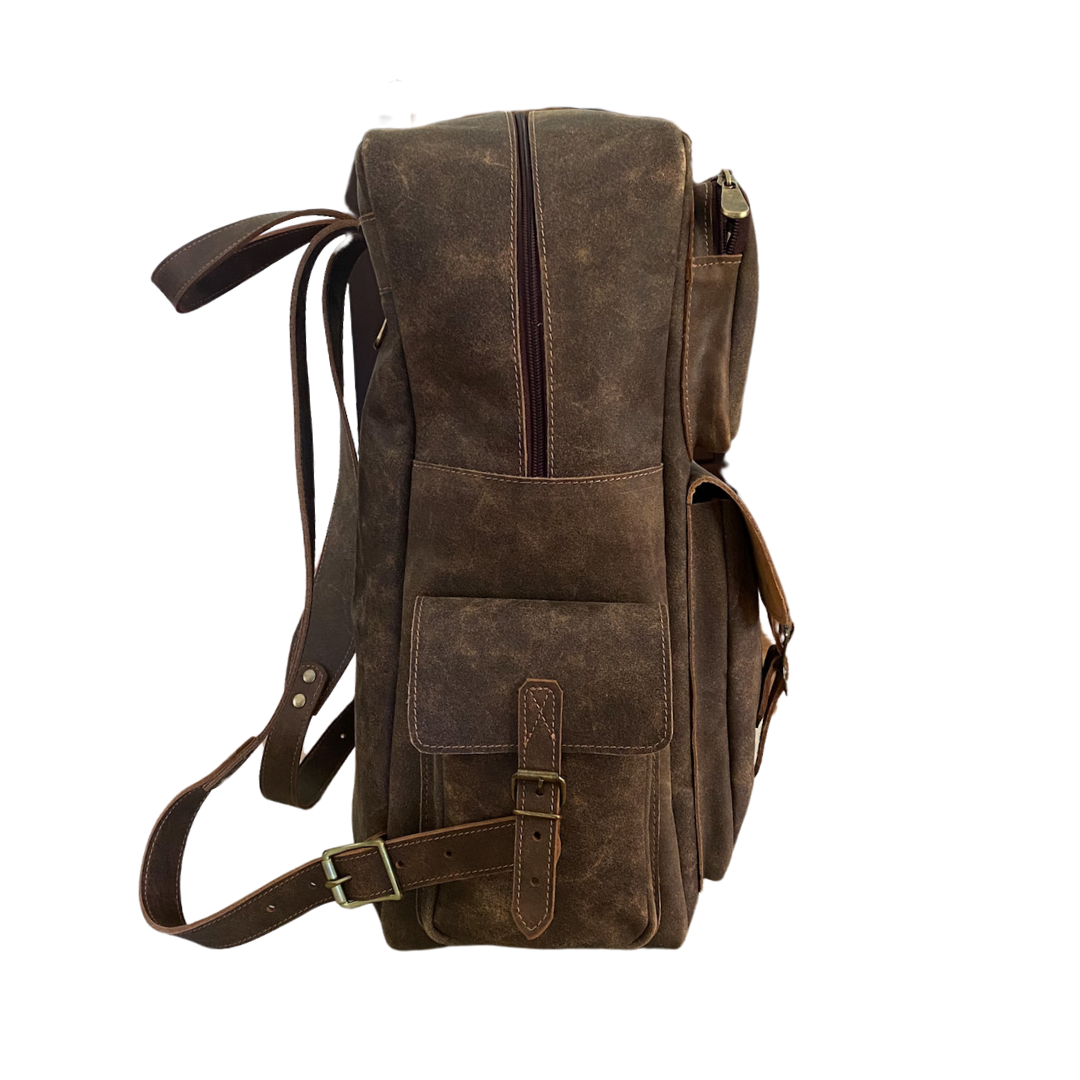 MOCHILA CUERO HOMBRE CAFÉ EXPEDITION