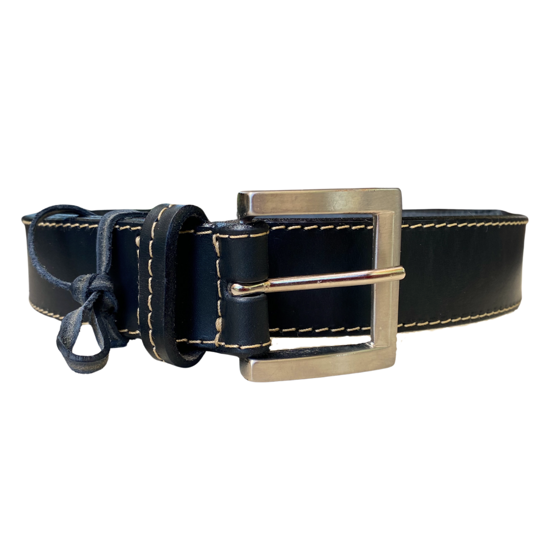 CINTURÓN DE CUERO NEGRO SPORT