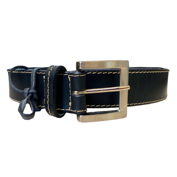 CINTURÓN DE CUERO NEGRO SPORT