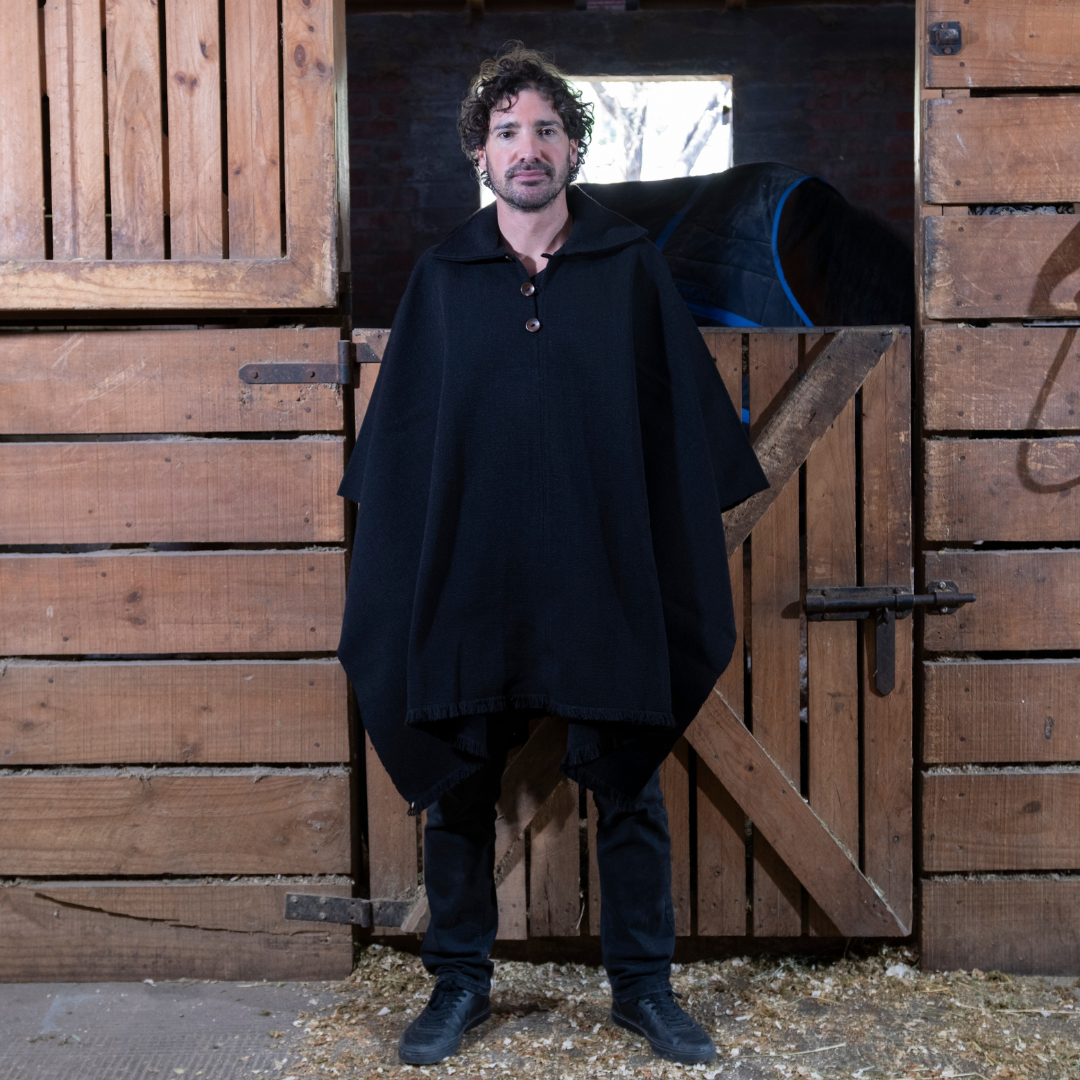PONCHO DE ALPACA HOMBRE CASTILLA NEGRO
