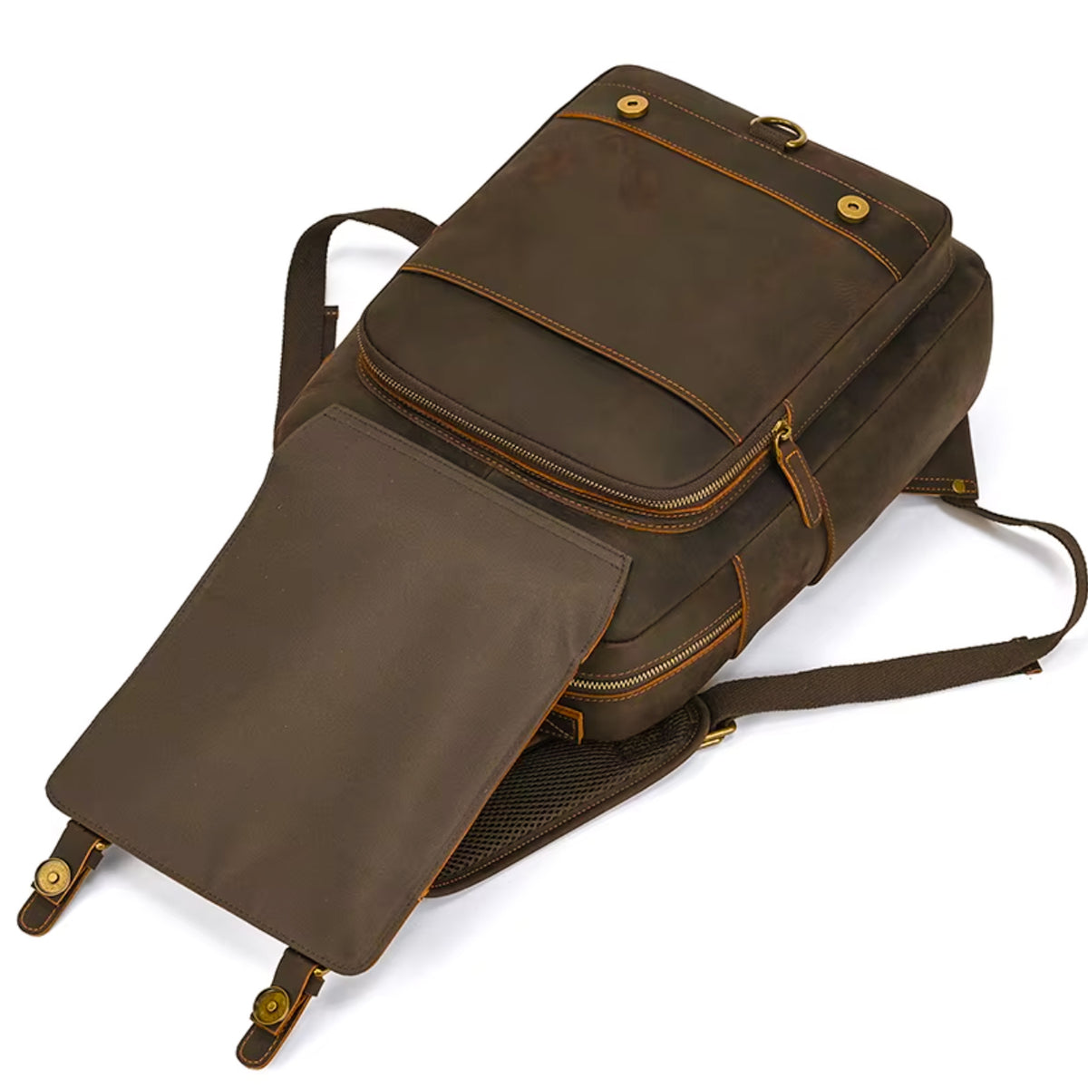 MOCHILA CAFÉ HOMBRE DE CUERO COLLEGE