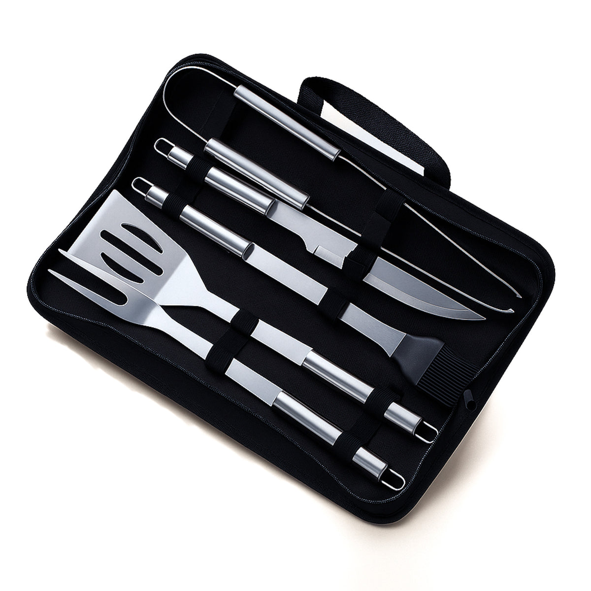 SET PARRILLERO DE ACERO INOXIDABLE 5 PIEZAS