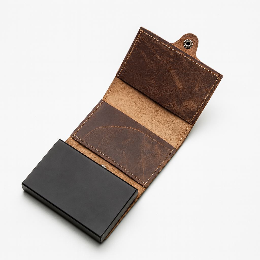 TARJETERO DE CUERO PROTECT COMPACTO