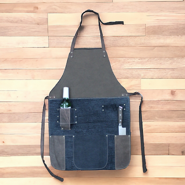 PECHERA ASADOR CUERO CAFE