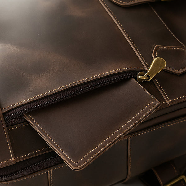 MOCHILA CAFÉ HOMBRE DE CUERO COLLEGE