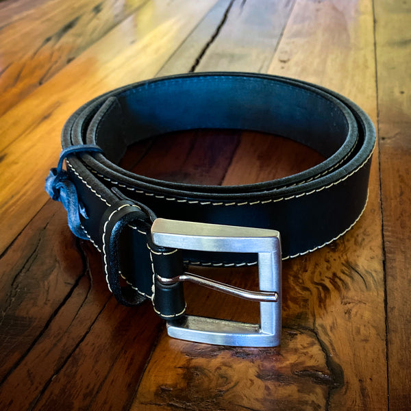 CINTURÓN DE CUERO NEGRO SPORT