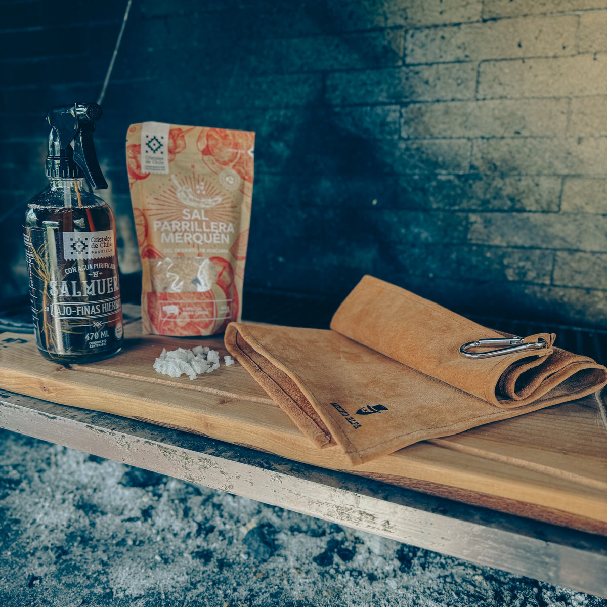 KIT PARRILLERO 3: PAÑO, SALMUERA Y SAL