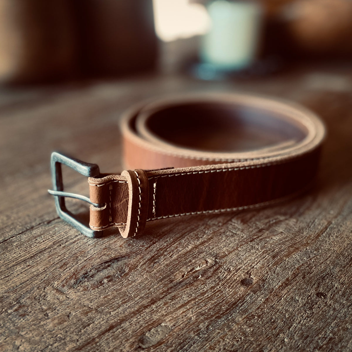 CINTURÓN CUERO CAFÉ SPORT SAND