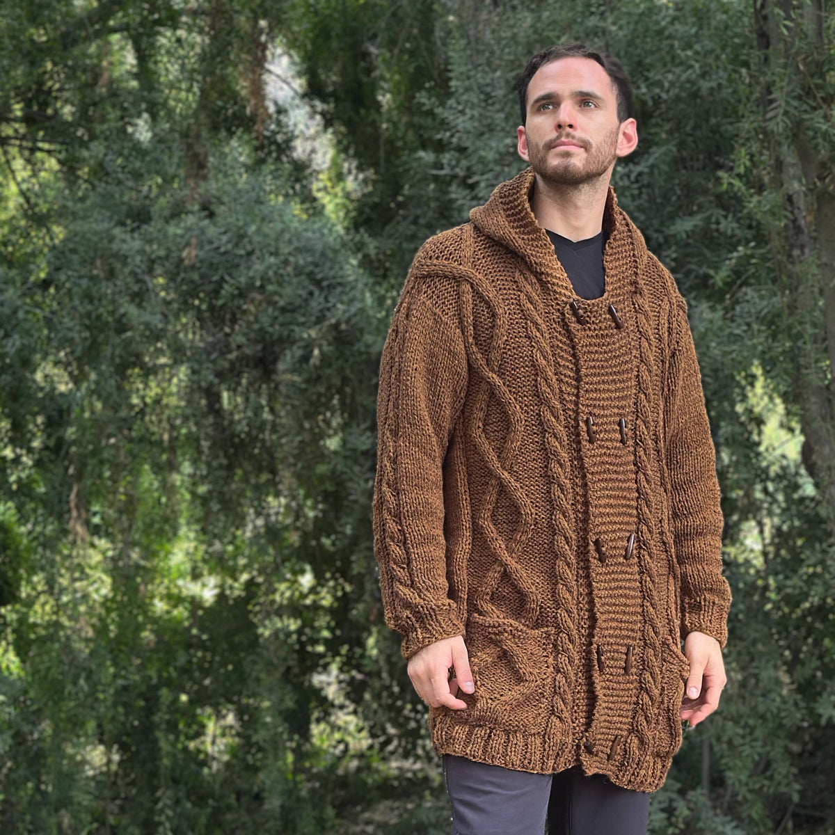 CHAQUETÓN LARGO DE LANA ALPACA