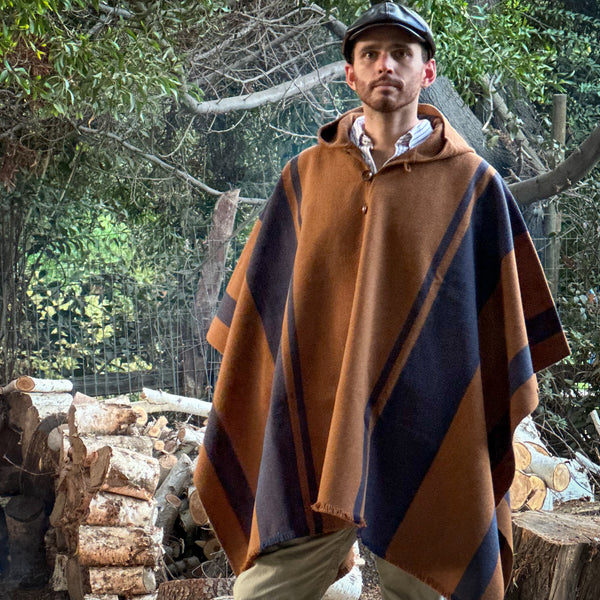 PONCHO ALPACA HOMBRE CAFÉ-JEANS