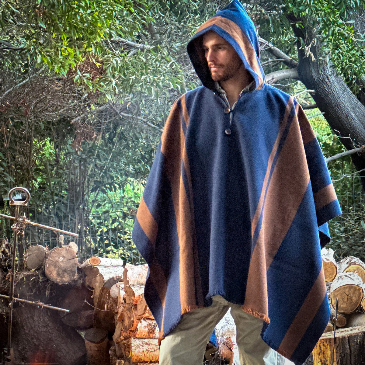 PONCHO ALPACA JEANS-CAFÉ