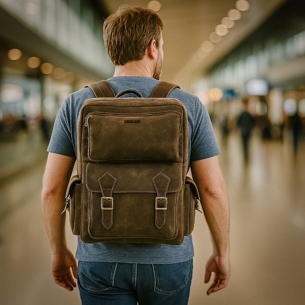 MOCHILA CUERO HOMBRE CAFÉ EXPEDITION