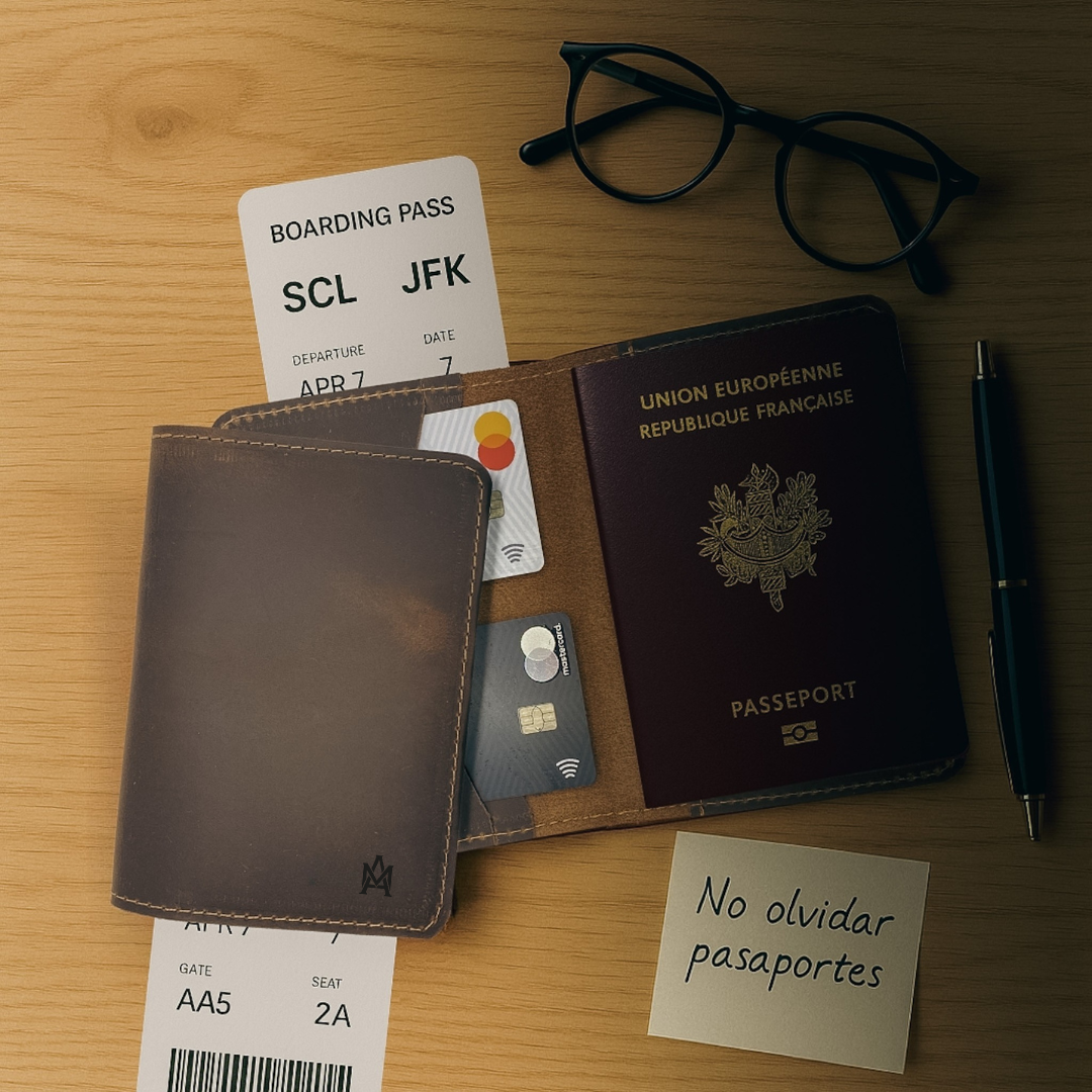 PORTA PASAPORTE CUERO CLASS