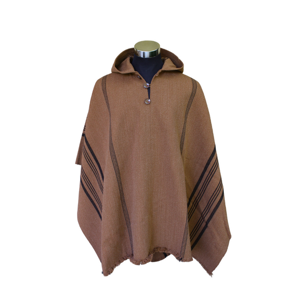 PONCHO ALPACA HOMBRE CAFÉ-NEGRO