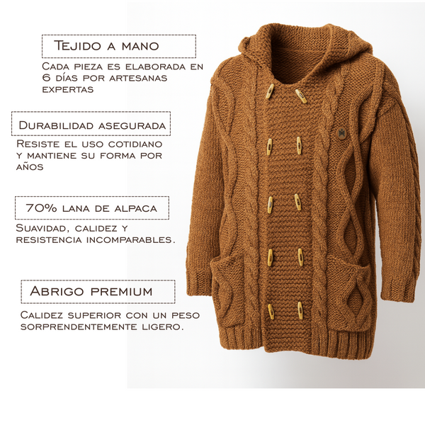 CHAQUETÓN LARGO DE LANA ALPACA