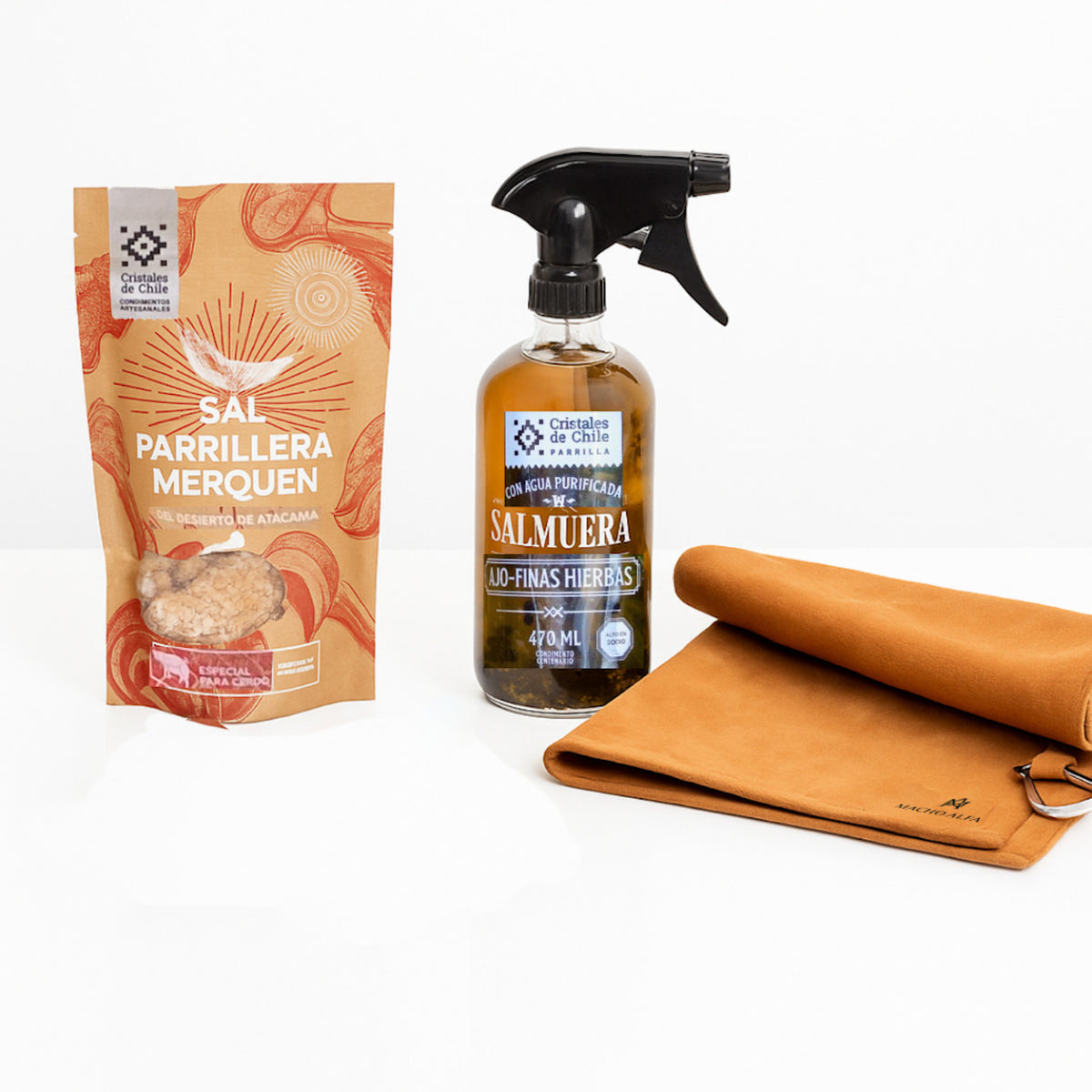 KIT PARRILLERO 3: PAÑO, SALMUERA Y SAL