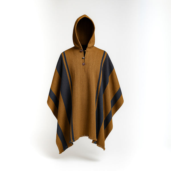 PONCHO ALPACA HOMBRE CAFÉ-JEANS