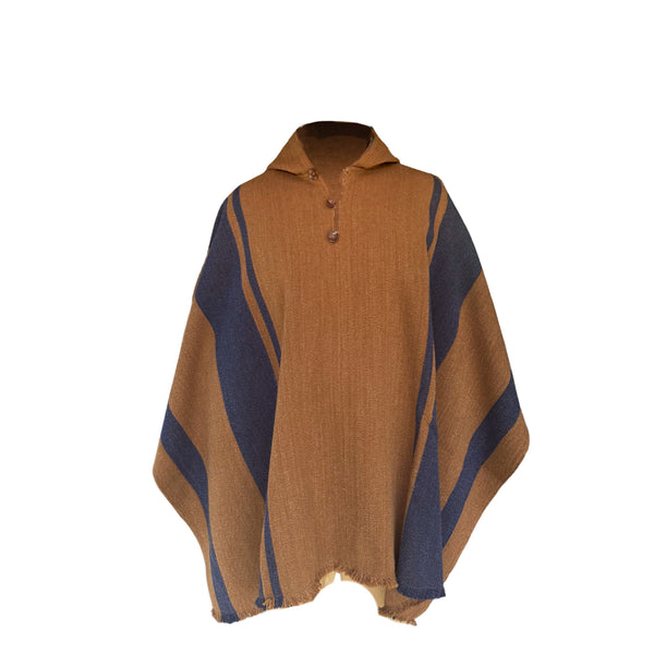 PONCHO ALPACA HOMBRE CAFÉ-JEANS