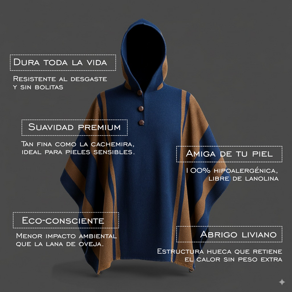 PONCHO ALPACA JEANS-CAFÉ