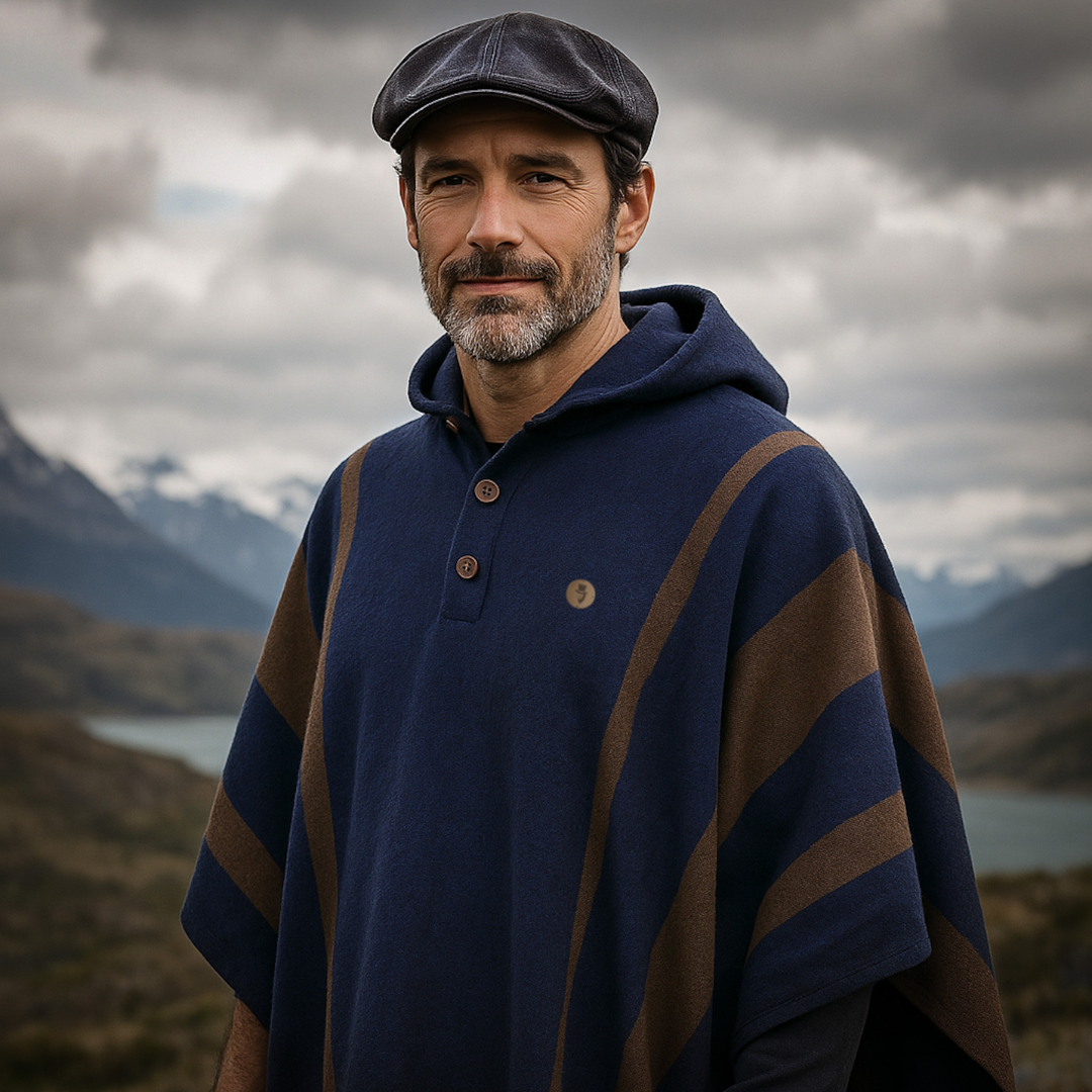 PONCHO ALPACA JEANS-CAFÉ