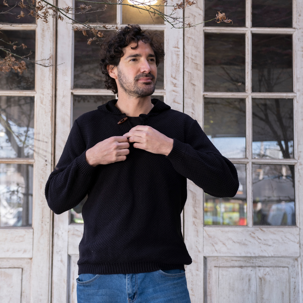 CHALECO NEGRO DE LANA NATURAL SKYE