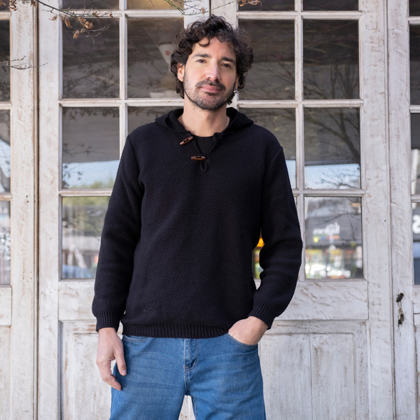 CHALECO NEGRO DE LANA NATURAL SKYE