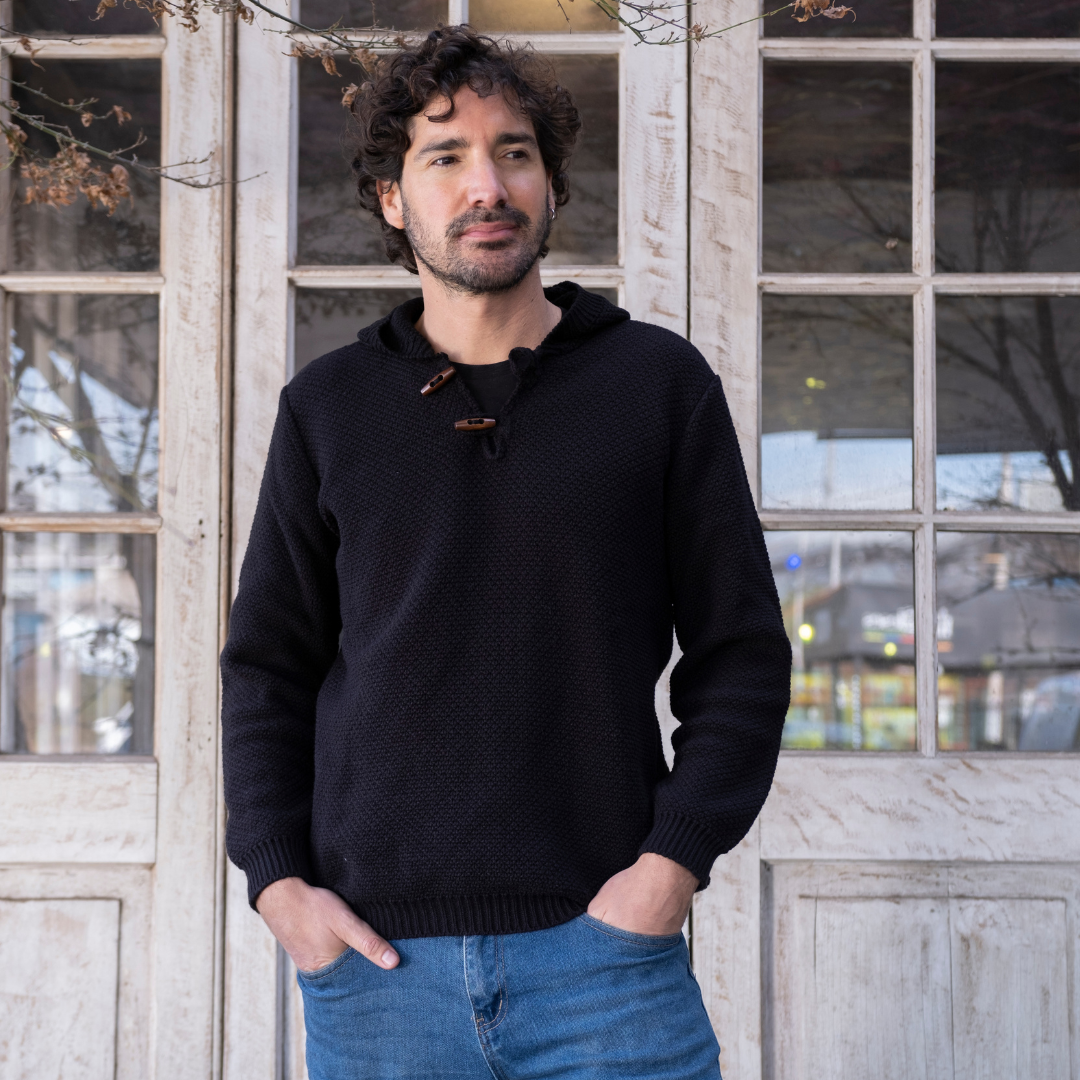 CHALECO NEGRO DE LANA NATURAL SKYE