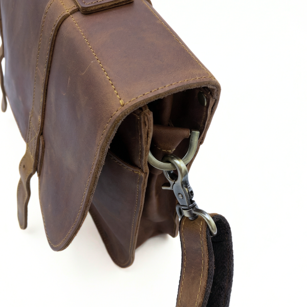 MALETIN DE CUERO GENUINO FULL GRAIN OLD YORK BRONCE