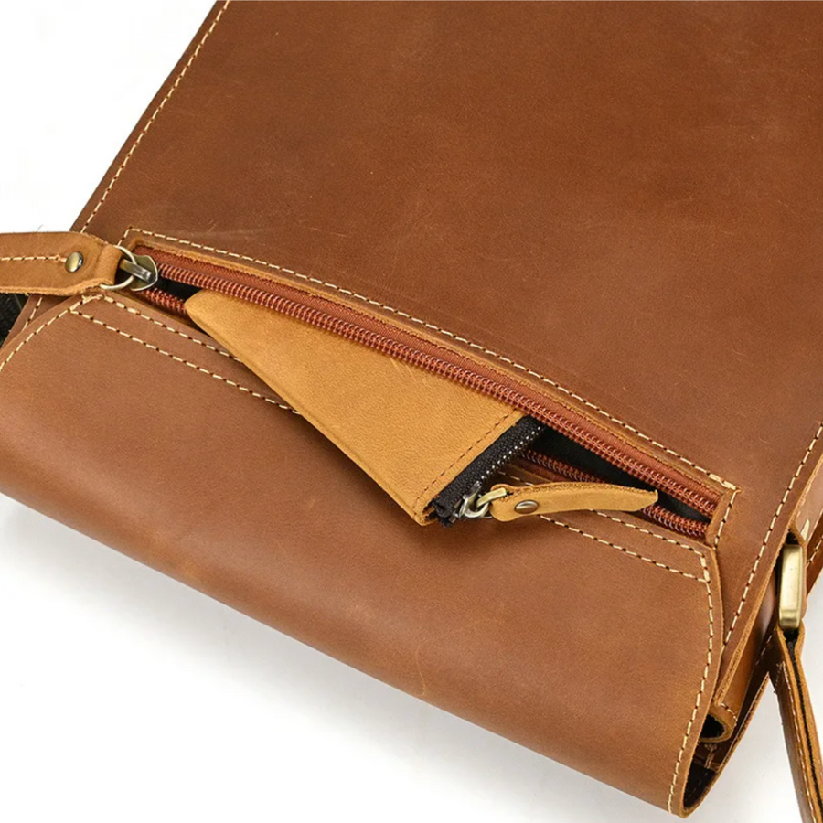 MORRAL CUERO GENUINO PARA HOMBRE PRAGA