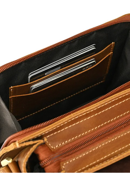 MORRAL CUERO GENUINO PARA HOMBRE PRAGA