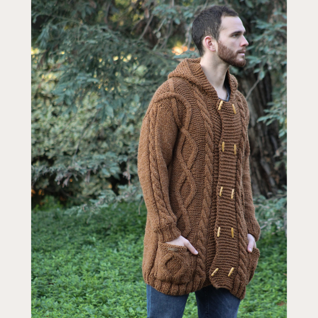 CHAQUETON DE ALPACA LARGO CAMEL