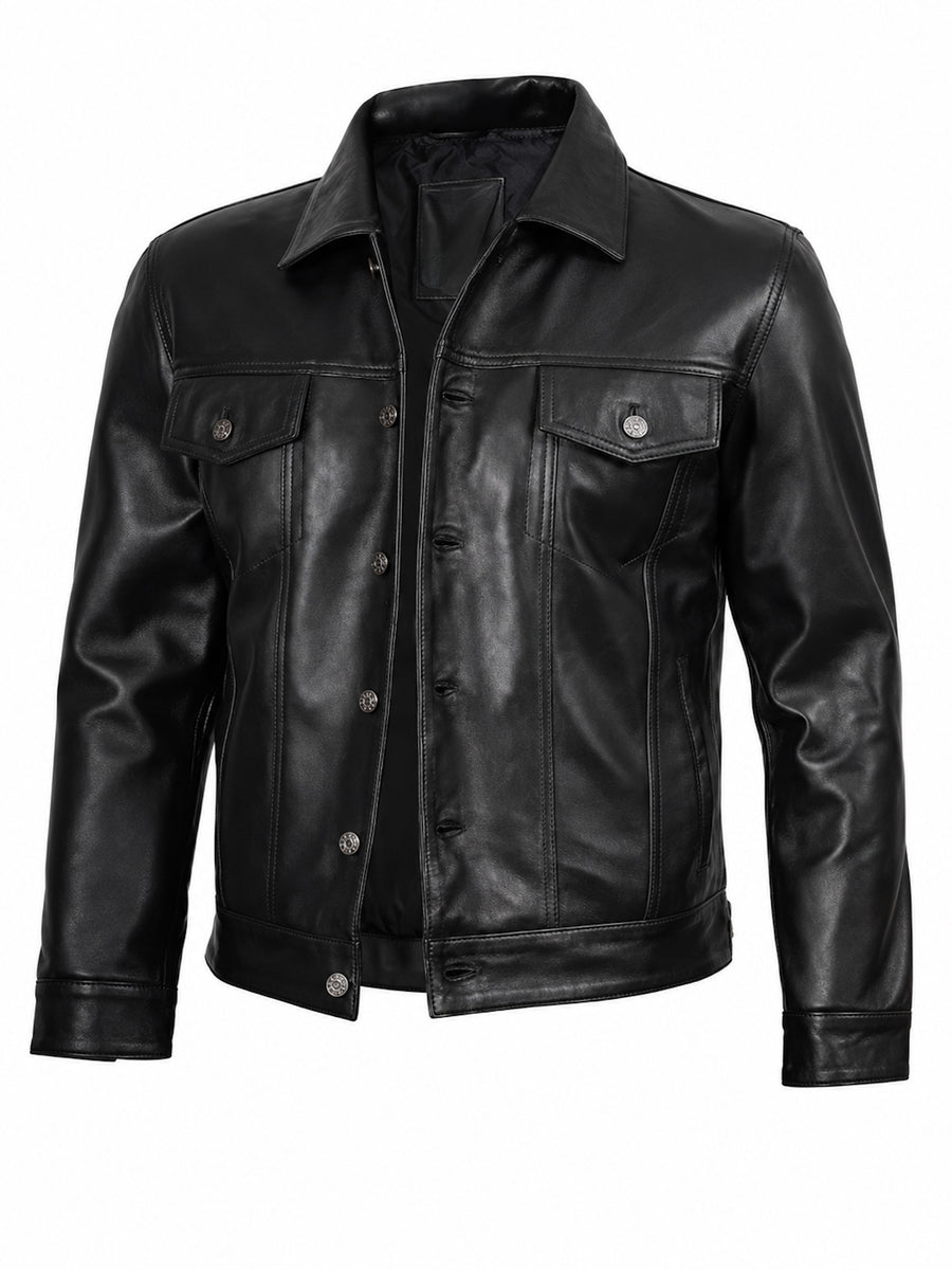 CHAQUETA DE CUERO CRAIG NEGRA