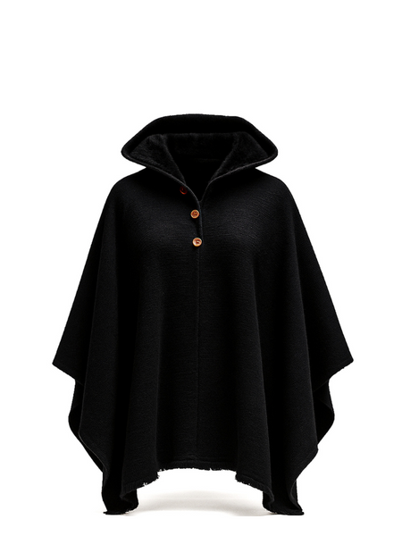 PONCHO DE ALPACA HOMBRE CASTILLA NEGRO