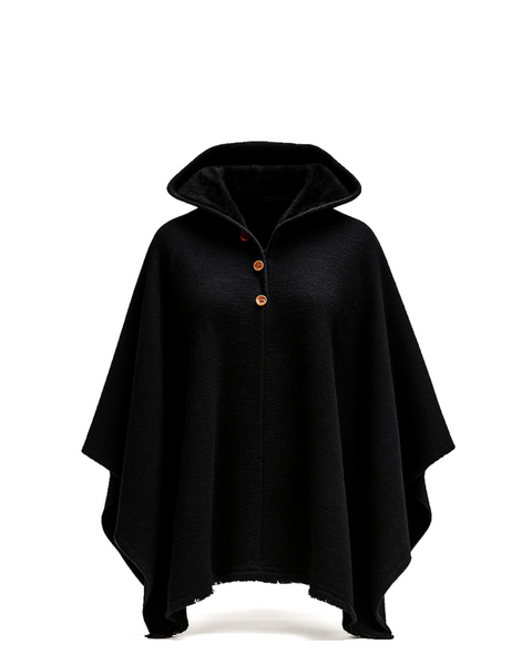 PONCHO DE ALPACA HOMBRE CASTILLA NEGRO