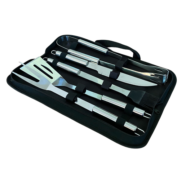 SET PARRILLERO DE ACERO INOXIDABLE 5 PIEZAS