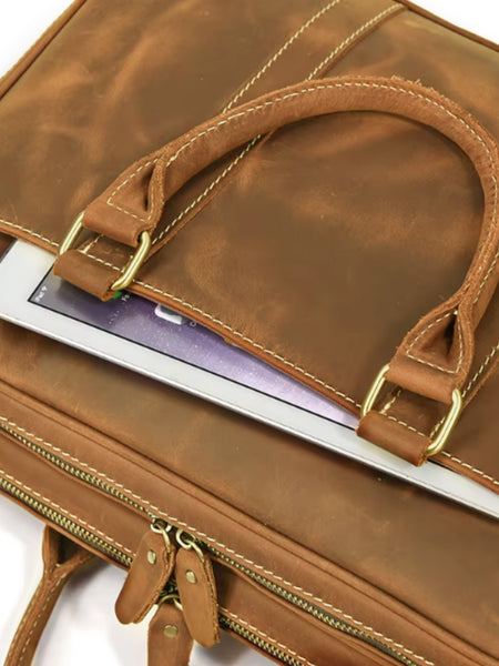 MALETIN DE CUERO PREMIUM GENUINO ROMA