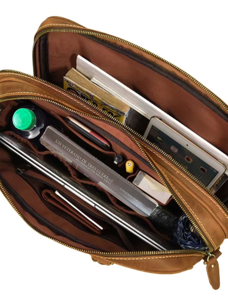 MALETIN DE CUERO PREMIUM GENUINO ROMA