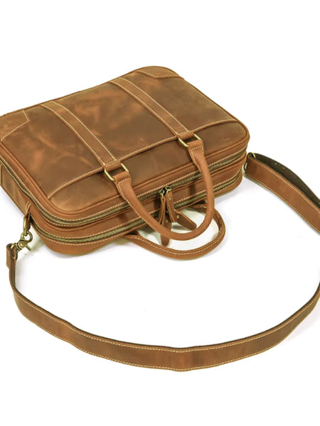 MALETIN DE CUERO PREMIUM GENUINO ROMA