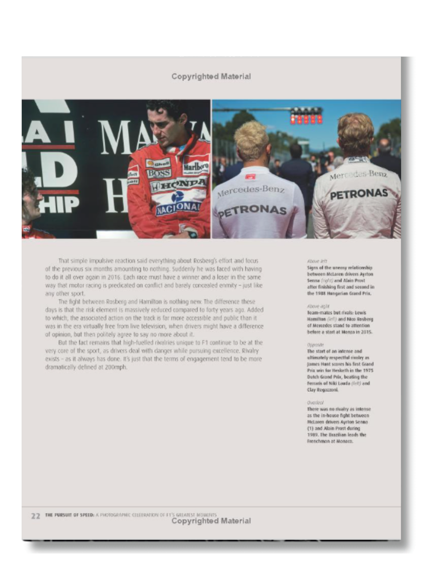 LIBRO DE FOTOGRAFIA FORMULA 1 THE PURSUIT OF SPEED