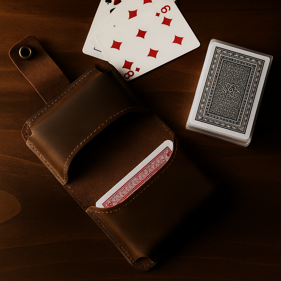 BOX DE REGALO PORTACUCHILLOS PARRILLERO + JUEGO DE CARTAS + JUEGO DE 4 CACHOS