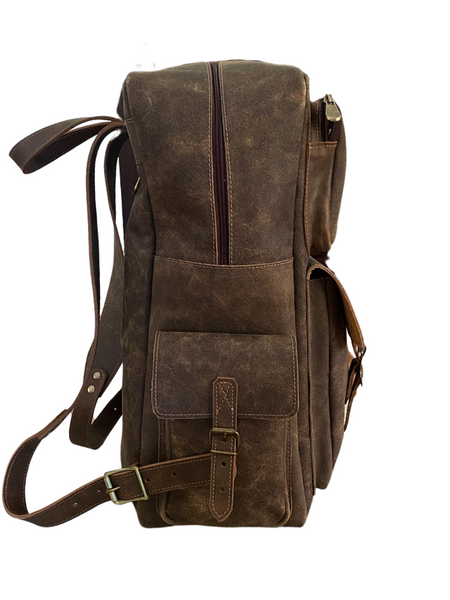 MOCHILA CUERO HOMBRE CAFÉ EXPEDITION