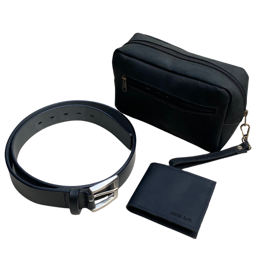 BOX NECESER ADVENTURE + BILLETERA RUSTIC + CINTURÓN SBELT