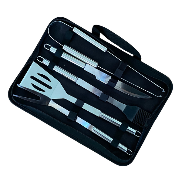 SET PARRILLERO DE ACERO INOXIDABLE 5 PIEZAS